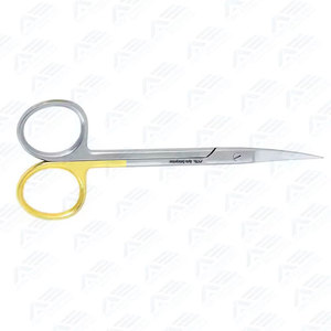 Tijeras Dentales de Acero Inoxidable Premium, Instrumentos Quirúrgicos Dentales de Carburo de Tungsteno, 160 mm, Curvas y Puntiagudas, Doradas TC - Product Image 4