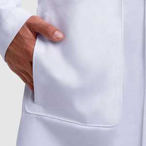 Blouse de laboratoire unisexe à col à revers et fermeture boutonnée pour usage hospitalier, prix raisonnable, vêtement d'extérieur pour médecin - Product Image 4