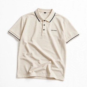 Chemise à manches courtes noire pour homme HQR Apparel avec bordure contrastée sur le devant, logo brodé, coton respirant, coupe classique - Product Image 5