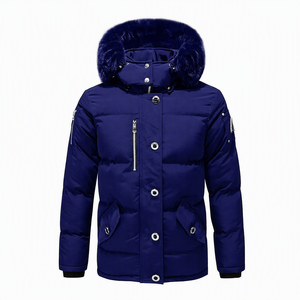 Men's <b>Yellow</b> Hooded <b>Puffer</b> <b>Jacket</b> Fur Trim Breathable Windproof Winter Coat Casual Style Loose Fit Polyester Wadding Fleece - Product Image 3
