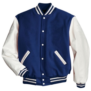Hot Selling Men's Varsity <b>Jacket</b> for Adults Youth Wool Letterman with Stand Collar <b>Leather</b> Sleeves Multiple Colors Available - Product Image 2