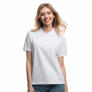 <b>Drop</b> Shoulder Short Sleeved Oversized Women Polo Shirts Button Down Turn Down Collar Polo Shirt Women's Casual Summer Polo - Product Image 5