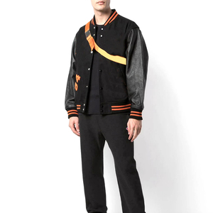 Chaqueta Varsity Personalizada al por Mayor de Alta Calidad con Cuello Alto y Logotipo Frontal para Hombre, para Equipos Escolares de Béisbol - Product Image 4