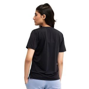 T-shirt noir personnalisé pour femme, léger, à manches courtes, col rond, décontracté, doux, confortable, uni, pour tous les jours - Product Image 3