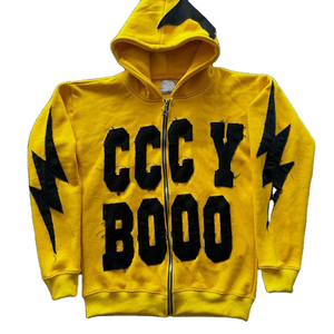 New Custom Logo Men's Distressed Hoodies Thick Blank Plain Zip Up Distressed Hoodies for Sale with Cheap Price - Product Image 4