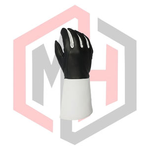 Gants de soudage en cuir de chèvre noir et blanc, antistatiques, antidérapants, respirants, avec manchette longue de 16 pouces, résistants à la chaleur, sans silicone - Product Image 3