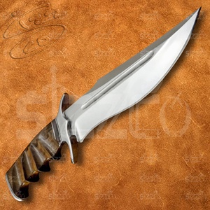 Couteau Bowie OEM artisanal en acier D2, 12 pouces, pointe clip, manche ergonomique en bois de rose, étui en cuir, pour la chasse et la survie en extérieur - Product Image 3