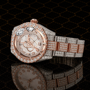 Montre de luxe personnalisée en moissanite pour homme, entièrement sertie de diamants, en acier inoxydable, à quartz - Product Image 3