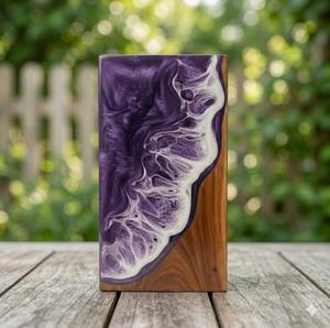 Lavender Shoreline Resin Wood Eco-Friendly Durable Cremation Urn for Baby Pet Modern <b>Memorial</b> <b>Keepsake</b> Hummingbird Rosewood - Product Image 4