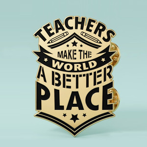 Custom Metal Enamel Pin with Die Cutting Printing Modern Design for <b>Teacher</b> Appreciation <b>Gifts</b>-School Season & <b>Teacher</b> Day - Product Image 3