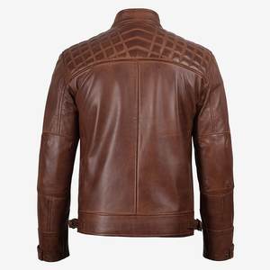 Nouvelle veste marron personnalisée avec logo pour hommes, vestes en cuir vintage, vestes pour hommes, vêtements d'extérieur, veste d'hiver de haute qualité, streetwear - Product Image 2