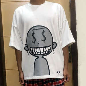 T-shirt graphique ample et carré pour homme – Tee-shirt streetwear en coton premium avec imprimé dessin animé personnalisé - Product Image 6