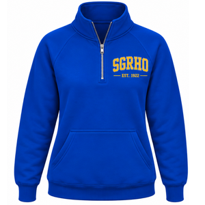 Sigma Gamma Rho Women's University <b>Half</b> <b>Zip</b> Sweatshirt Blue Greek Letter Graphic Pullover Casual Sorority Campus Fashion Custom - Product Image 1