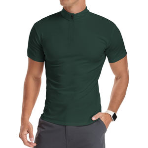 Chemise légère à col zippé pour homme, coupe classique, en mélange de coton, tricotée, à manches courtes, idéale pour l'été, la plage et les voyages - Product Image 5