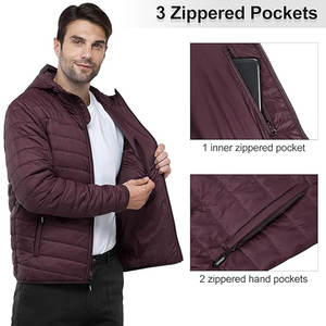 Veste matelassée à capuche pour homme toutes saisons, légère et isolante, idéale pour la neige, les voyages et la randonnée – Veste personnalisable en gros - Product Image 3