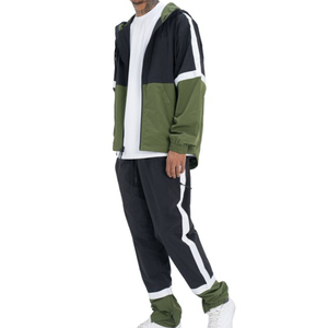 Ensemble survêtement coupe-vent surdimensionné pour homme, haute qualité, respirant, en nylon, avec fermeture éclair, imprimé, grandes tailles - Product Image 4
