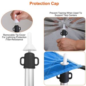 2 Pezzi Pali Portatili in Alluminio per Tende da Sole, Regolabili da 90 cm a 2,3 m, Aste Telescopiche per Teloni e Strutture Ombreggianti - Product Image 5