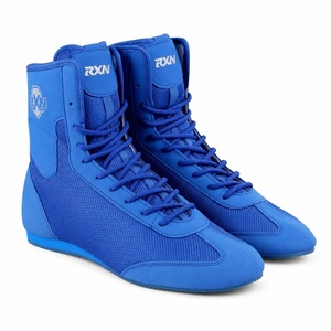 Zapatos de boxeo RXN de caña alta con cordones y malla transpirable para hombre, color blanco y negro - Product Image 3