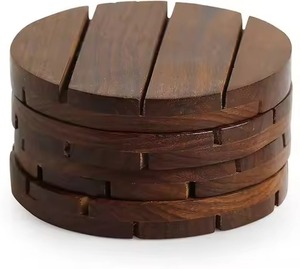 Modern Rustic Wood Coasters Set Decorative <b>Table</b> <b>Protectors</b> for Farmhouse Dining Wedding Restaurant Bar Home - Product Image 6