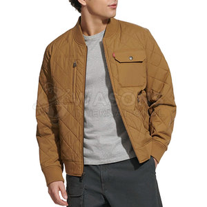 <b>Men's</b> Classic Design Stand Collar Front Logo Windproof Bomber <b>Jacket</b> Warm Material <b>Soft</b> Texture Comfortable Fit Winter Wear - Product Image 4
