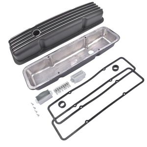 Short Black Aluminum Valve Covers for 1958-1986 SBC Models Fits 283 302 305 327 350 400 Intake & Exhaust Valves & Tappets - Product Image 3
