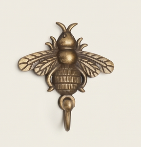 Vintage Bee Wall <b>Hook</b> Metal Antique Finish Single <b>Hook</b> Animal Pattern Decorative Hardware Elegant Storage Solution - Product Image 1