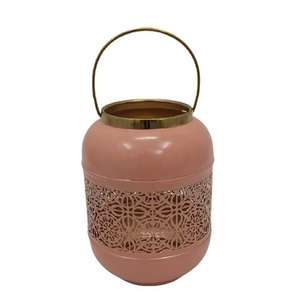 Lanterne suspendue décorative de luxe pour la maison, design attrayant, grande taille, finition rose brillant, revêtement poudré, en métal. - Product Image 1