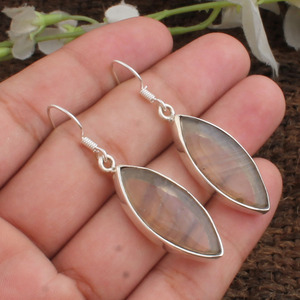 Boucles d'oreilles pendantes en fluorite marquise naturelle en gros, en argent sterling 925, bijoux de luxe pour femmes, cadeau de mariage ou de fête, directement de l'usine - Product Image 6