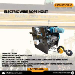 Máquina de Cabrestante Eléctrico de 7.5 TON de Capacidad, Longitud Total 5518mm, Cable de Elevación de 30 M (Diámetro 20mm), Motor Rotorq, Freno de Disco ABB DC - Product Image 1