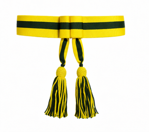 Ceinture de cérémonie à rayures jaunes et vertes, accessoire décoratif pour uniforme formel et tenue de cérémonie, idéal pour événements et défilés - Product Image 3