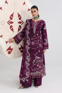 Salwar Kameez brodé violet pour femme, robe de mariage traditionnelle, longueur au sol, en coton, coupe ample, vêtements indiens et pakistanais - Product Image 6