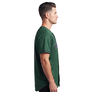 Men's Button-Down Baseball Jersey Men Short Sleeve Baseball Jersey 100% Polyester Mesh Baseball Jersey - Product Image 3