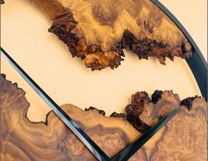 Premium Olive Wood <b>Wall</b> <b>Clock</b> with Iron Frame <b>Unique</b> Rustic Interior Decor At Cheap Price - Product Image 4