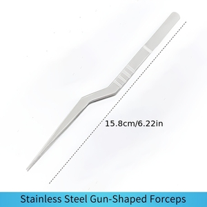 Premium Quality Ear Wax <b>Removal</b> Tweezers Set Blue Coated Gun Shaped Forceps Curved Ear Cleaning Professional <b>Tool</b> - Product Image 5
