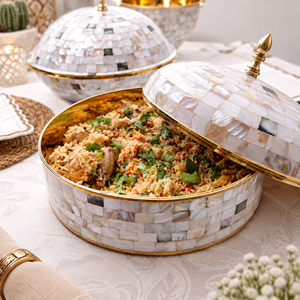 Cazuelas de Nácar para Ramadán y Eid |   Recipientes Térmicos para Comida, Artesanía en Metal, Juego de Vajilla para Servir, Regalos - Product Image 2