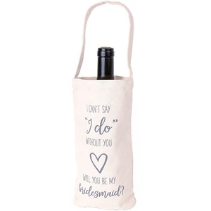 Bolsa de cosméticos de lona grande ecológica personalizada al por mayor, soporte para botella de vino de licor de algodón a la moda, uso diario personalizado - Product Image 4
