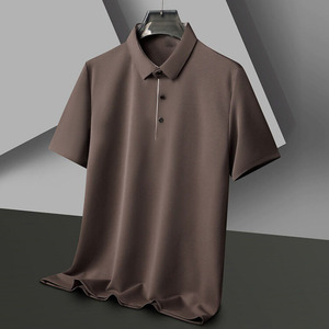 Polo homme d'été décontracté à manches courtes, fin et respirant, avec logo personnalisé brodé ou imprimé, col à revers uni, idéal pour le business. - Product Image 2