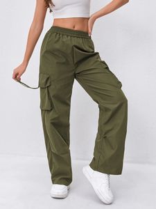 Outfitize International Bulk Women Cargo Pants Wholesale Satin Fabric Luxury Smooth Streetwear Trousers Custom Branding Bulk - Product Image 3