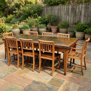 Ensemble de meubles de patio pour salle à manger, meubles d'intérieur et d'extérieur, OEM/ODM, chaises et table de jardin en rotin et bois, 4 à 8 places, design personnalisé - Product Image 4