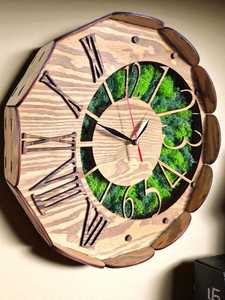 Nature Flow Wood And Moss <b>Clock</b> Evergreen Canyon Wall <b>Clock</b> Moss Creek Rustic Wood <b>Clock</b> Timber Trail Nature <b>Clock</b> Verdant River - Product Image 3