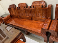 Ensemble de table à manger traditionnelle en acajou massif de luxe, chaises sculptées à la main avec tête d'éléphant, écologiques, durables, personnalisées, style royal antique