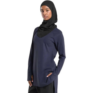 <b>Modest</b> Activewear <b>Set</b> Women Solid Color Islamic Fashion Gym Clothing Quick Dry Lightweight Breathable Spandex/Polyester - Product Image 4