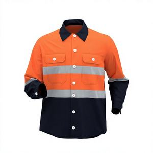 Camisa de seguridad reflectante para hombre, uniforme de seguridad con manga larga, camisa de seguridad de algodón para hombre - Product Image 3