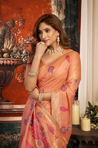 Sari indien en coton ethnique, dernière collection, design exclusif, pour mariages, fêtes et festivals, tendance, best-seller pour femmes. - Product Image 2
