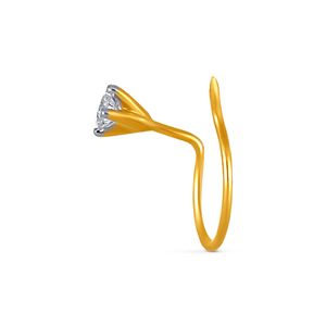 GLEAMORA ENTERPRISE Flower Shape Brilliant Cut Lab Grown Diamond <b>Nose</b> <b>Pin</b> 14K Yellow Gold Plated Luxury Stud Women's Wedding - Product Image 3