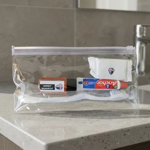 Mini Travel Kit With Shampoo Toothpaste Toothbrush <b>Soap</b> In Clear Plastic Bag Hotel Amenities <b>Set</b> - Product Image 1