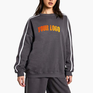 Sudaderas Lisas de Cuello Redondo y Hombros Caídos para Mujer, de Alta Calidad OEM, Personalizables con Bordado, Manga Larga, Ajuste Holgado y Transpirables - Product Image 1