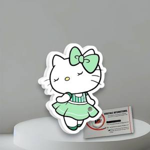 Las Más Modernas Pestañas de Diamantes con Lazo Verde de Hello Kitty, Herramienta de Belleza Acrílica Reutilizable y Ecológica para Extensión de Pestañas - Product Image 2