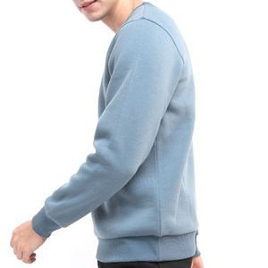 Men's Royal Blue Long Sleeve Crew Neck Pullover Sweatshirt 100% Polyester Fleece Winter Breathable Plus Size Regular Fit Solid - Product Image 6