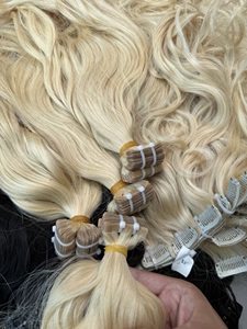 CDYHAIRVN Cinta Invisible para Extensiones de Cabello, Rubio Ondulado Natural Decolorado 613, Negro Natural DD, Cabello Humano Virgen Vietnamita - Product Image 2